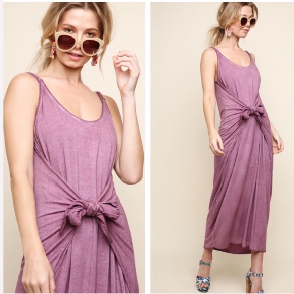Haute Ellie Dresses & Skirts - Amanda Washed Scoop Neck Waist Tie